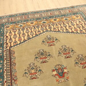 handmade wool rug, sage green rug, aesthetic rug, vintage rug, hipster rug, sustainable area rug, large turkish rug, 8.1x11.5 ft, DC 6563