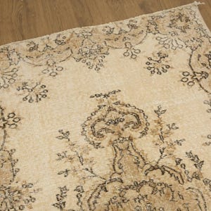 earth tone rug, turkish oushak rug, ethnic rug, lodge rug, vintage area rug, oriental rug, soft pile rug, 3.8 x 6.4 ft, floor rug, DC 7382