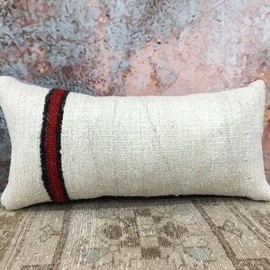 simple design pillow, couch pillow, wool pillow case, sustainable cushion, decorative throw, home decor pillow, 12x26 pillow, DC 09