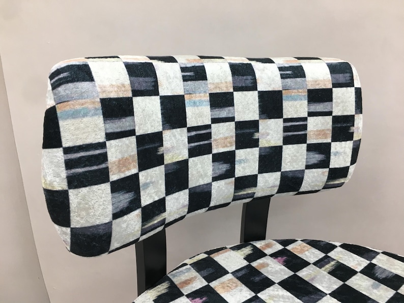 Checkered armchair, Designer chair, High-quality fabric chair, Eclectic chair, Upholstered chair, Designer chair, Set of chair, DCP 5045