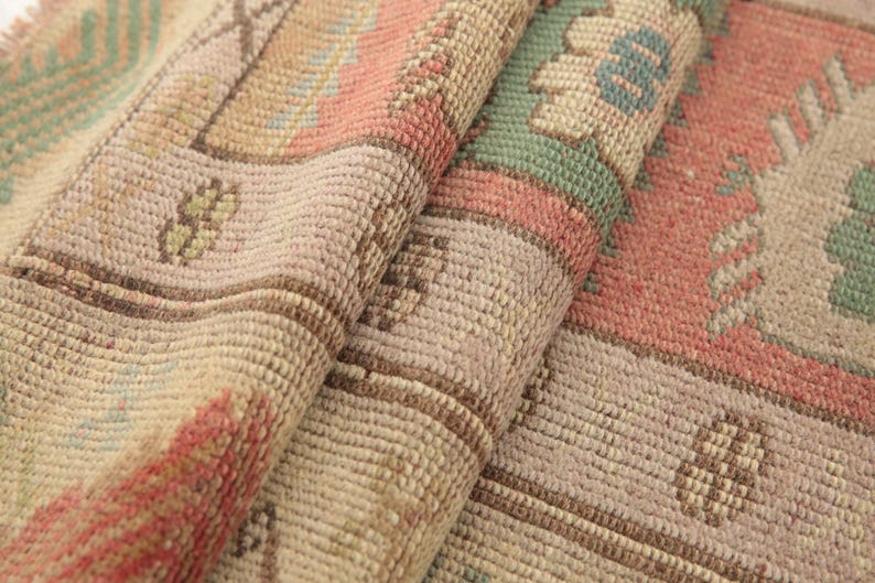 earth tone rug, turkish handmade rug, hanging rug, doorstep rug, vintage rug, rugs for kitchen, 2.7x3.9 ft, vanity rug, soft rug, DC 5762 image 10
