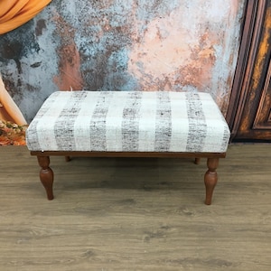 Classic ottoman bench, Kilim rug bench, Entryway bench, Upholstered bench, Hallway bench, Footstool bench, Dining table bench, DCB 91