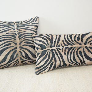 Lumbar pillow cover, Zebra pillow, Coastal pillow, Cozy pillow, Bench pillow, Bedding bench, Decorative pillow, Boho decor pillow, DCP 491