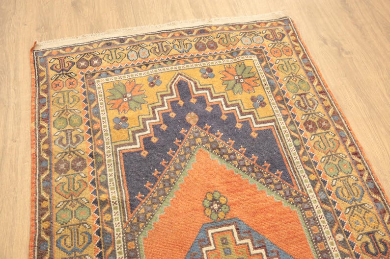 Sitting Room Rug, Vintage Turkish Rug, Authentic Rug, Contemporary Rug