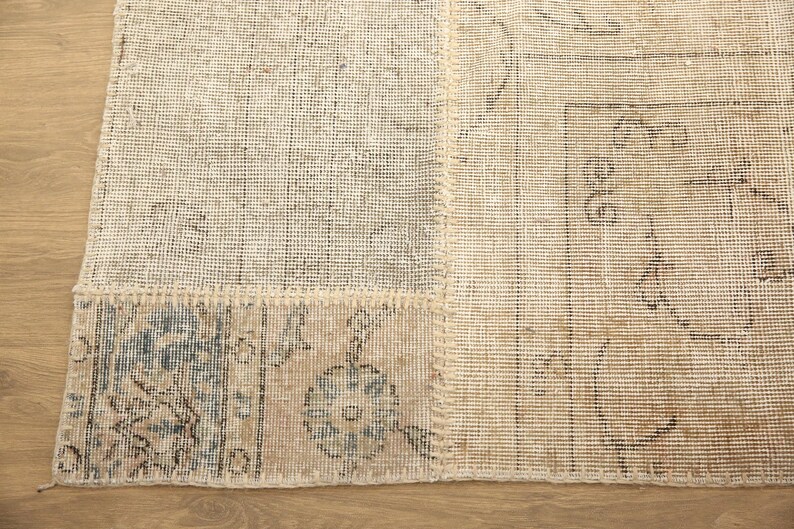 patchwork rug, faded woven rug, vintage large rug, new house gift, utility rug, turkish rug, 5.2x7.9 ft, handknotted rug, cool rug, DC 7248