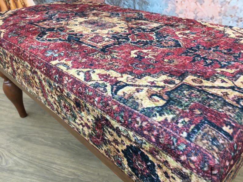 Piano bench, Turkish bench, Upholstered bench, Vanity bench, Retro bench, Living room bench, Footstool bench, Office bench, Boho decor bench