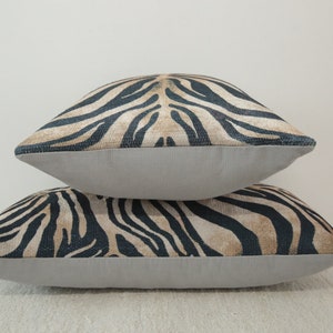 Lumbar pillow cover, Zebra pillow, Coastal pillow, Cozy pillow, Bench pillow, Bedding bench, Decorative pillow, Boho decor pillow, DCP 491 image 9