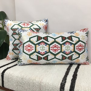 Almohada decorativa kilim, cojín para sofá, almohada para el cuerpo, funda de almohada bohemia, almohada con diseño kilim, cojín otomano, funda de almohada hecha a mano, DCP 5274