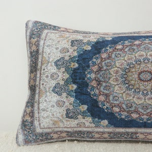 Decorative pillow, Oriental pillow, Throw pillow cover, Blue pillowcase, Accent pillow, Vernal pillow, Saloon pillow, Boho pillows, DCP 4407 image 8