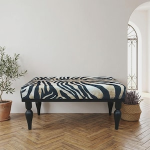 Handmade Bench, Wood Work Bench, Ottoman, Gift for Her, Dining Bench, Turkish Rug Bench, Sitting Bench, Coffee Bench, Piano Bench