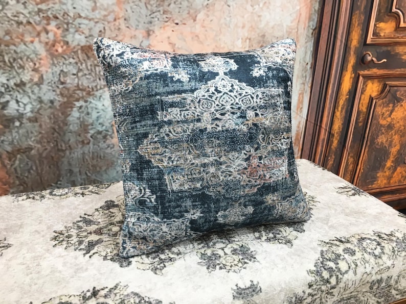 Home decor pillow, Aesthetic pillow, Damask pillow, Oriental pillow, Retro pillow cover, Floor pillow, Throw pillow, Couch pillow, DCP 4680