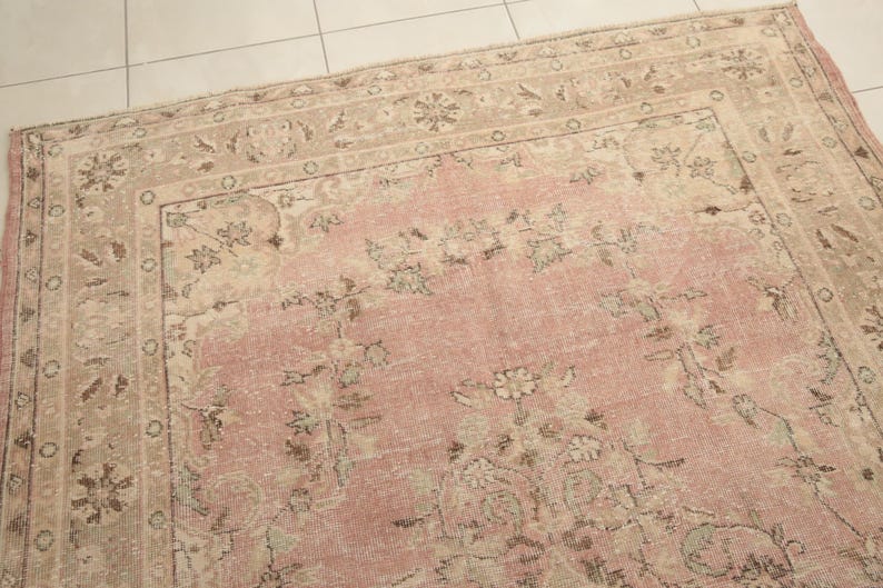 Rug With Flowers, Blush Pink Rug, Aesthetic Rug, Vernal Rug, Large Rug