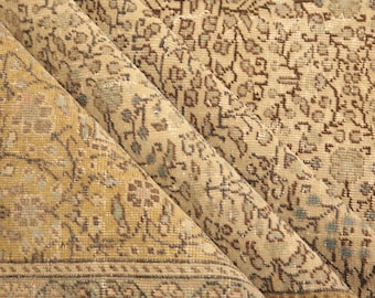 oriental turkish rug, bohemian area rug, antique rug, rugs for living room, authentic rug, vintage rug, 6.2x8.9 ft, soft colored rug, DC5919