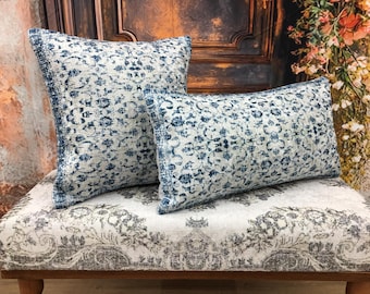 Bedding pillow, Ivy pillow cover, Pillow with blue, Ethnic pillow, Saloon pillow, Accent pillow, Sham pillow, Coastal pillowcase, DCP 4820