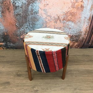 Vanity table chair, Fireplace chair, Pouf chair, Footstool ottoman, Bench with cushion, Study desk stool, Office stool, Kilim bench, DCFV19