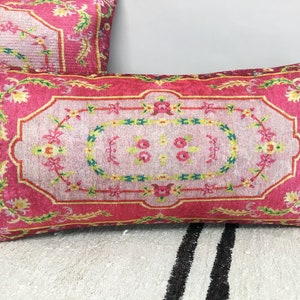 Pastel color pillow, Pink lumbar pillow, Flower design pillow, Pretty pillow cover, Bedding pillow, Cool pillow, Sofa cushion, DCP 5262 12 x 24 inches