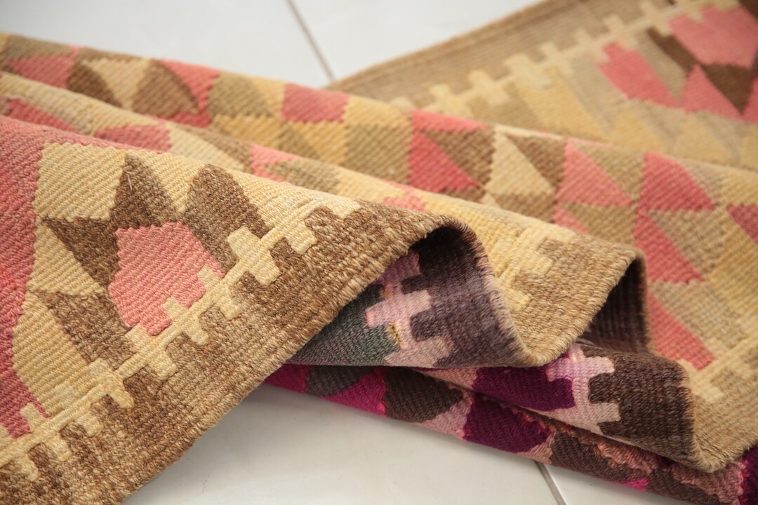 Stair Treads Rug Oushak Pink Rug Primitive Rug Bohemian Etsy