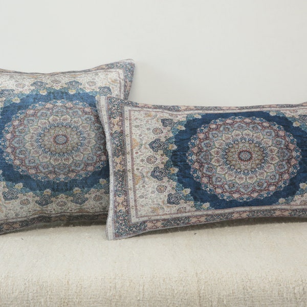 Decorative pillow, Oriental pillow, Throw pillow cover, Blue pillowcase, Accent pillow, Vernal pillow, Saloon pillow, Boho pillows, DCP 4407