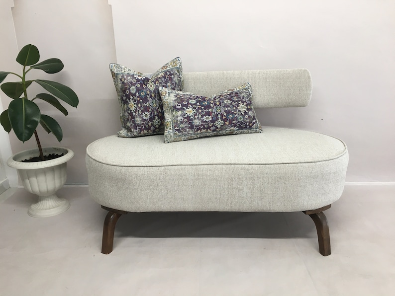 Linen Upholstered 2 Seater Sofa, Handmade Couch, Living Room Couch, Soft Armchair, Sitting Couch, Porch Furniture