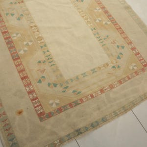 turkish oushak rug, earth tone rug, textured rug, handmade rug, vintage area rug, ethnic rug, 4.8x9.5 ft, living room rug, boho rug image 6