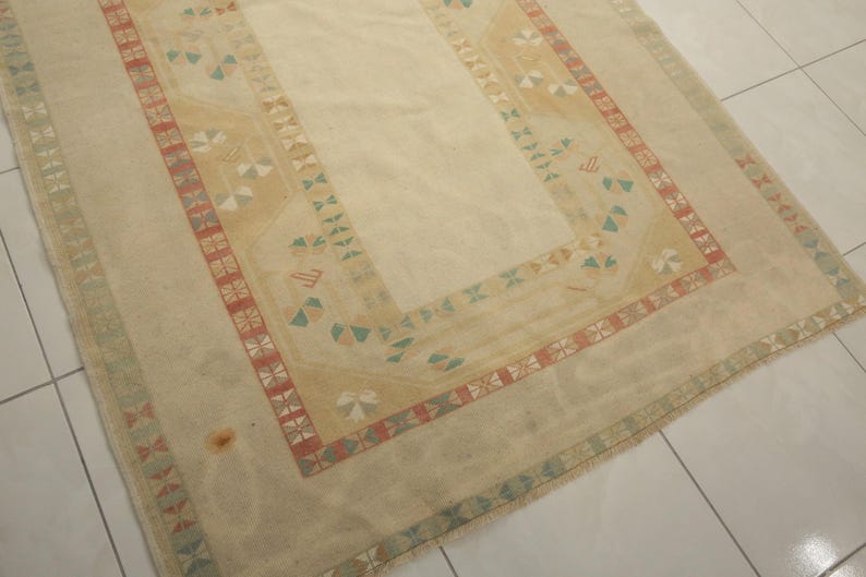 turkish oushak rug, earth tone rug, textured rug, handmade rug, vintage area rug, ethnic rug, 4.8x9.5 ft, living room rug, boho rug image 6