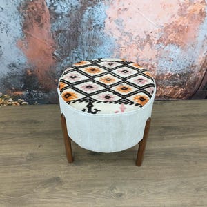 Pouf ottoman, Bean bag bench, Shower bench, Kilim rug bench, Foot rest bench, Camping stool, Portable stool, Bohemian stool, DCFV 38