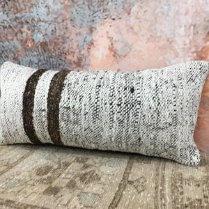 cozy pillow case, vintage rug pillow, handmade cushion, primitive pillow, unique gift, saloon decor, neck pillow cover, 12x26 pillow, DC 03