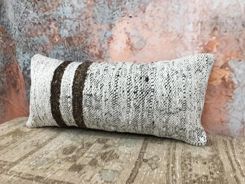 cozy pillow case, vintage rug pillow, handmade cushion, primitive pillow, unique gift, saloon decor, neck pillow cover, 12x26 pillow, DC 03