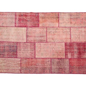 Blush pink rug, Turkish wool rug, Diningroom rug, Retro rug, Low pile rug, Turkish area rug, 5.2x7.5 ft, Vintage rug, Authentic rug, DC 1481