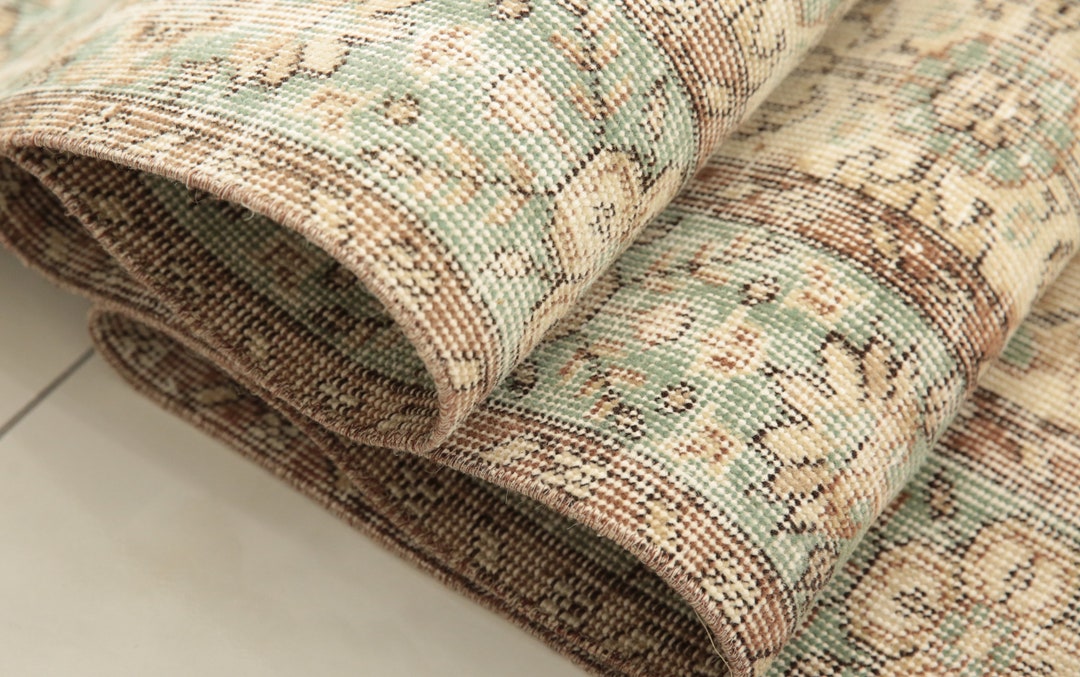 Soft Colored Rug, Pastoral Rug, Low Pile Wool Rug, Turkish Oushak Rug ...