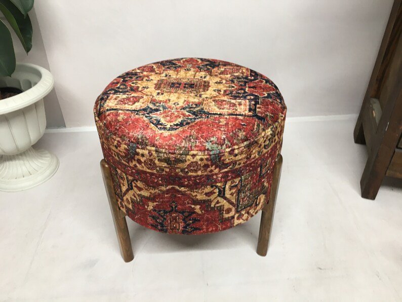 Round stool, Bean bag ottoman, Footrest stool, Sofa stool, Padded stool, Comfortable stool, Wood work bench, Upholstered bench, Low stool