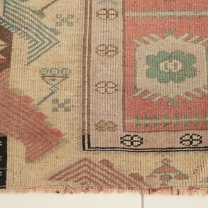 earth tone rug, turkish handmade rug, hanging rug, doorstep rug, vintage rug, rugs for kitchen, 2.7x3.9 ft, vanity rug, soft rug, DC 5762 image 7