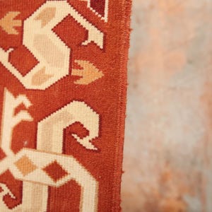 burnt orange rug, bordered rug, new looking rug, excellent runner rug, vintage rug, cultural decor rug, 2.9x9.3 ft, nomadic rug, DC 7169
