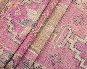 alfombra primitiva, alfombra de corredor de pasillo, alfombra de lana de pelo suave, alfombra oushak turca, alfombra antigua, alfombra marroquí, alfombra vintage, alfombra de 2,7x9,8 pies de largo, DC3492