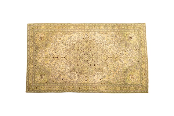genuine wool rug, sage green rug, oriental rug, saloon rug, turkish handmade rug, wedding rug, 6.6x9.7 ft, vintage rug, large rug, DC 6816