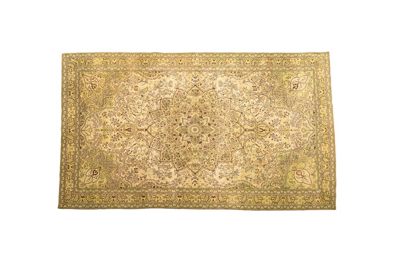 genuine wool rug, sage green rug, oriental rug, saloon rug, turkish handmade rug, wedding rug, 6.6x9.7 ft, vintage rug, large rug, DC 6816