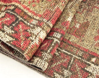 Alfombra de lana de pelo suave, alfombra de estilo rústico, alfombra retro, alfombras para cocina, alfombra con textura, alfombra turca vintage, alfombra texturizada, 3,8 x 9,7 pies, alfombra antigua, DC4918