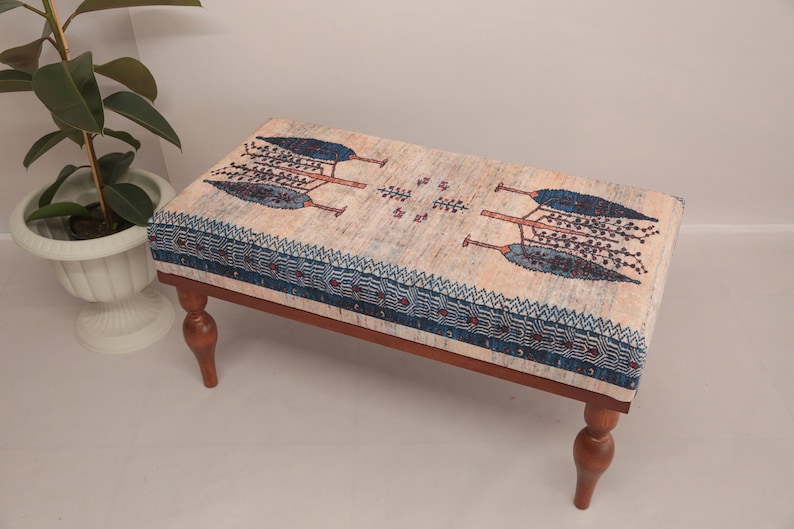 Bench for bedroom, Window bench, Farmhouse bench, Hallway bench, Footstool ottoman, Boho piano bench, Entry bench, Handmade furniture