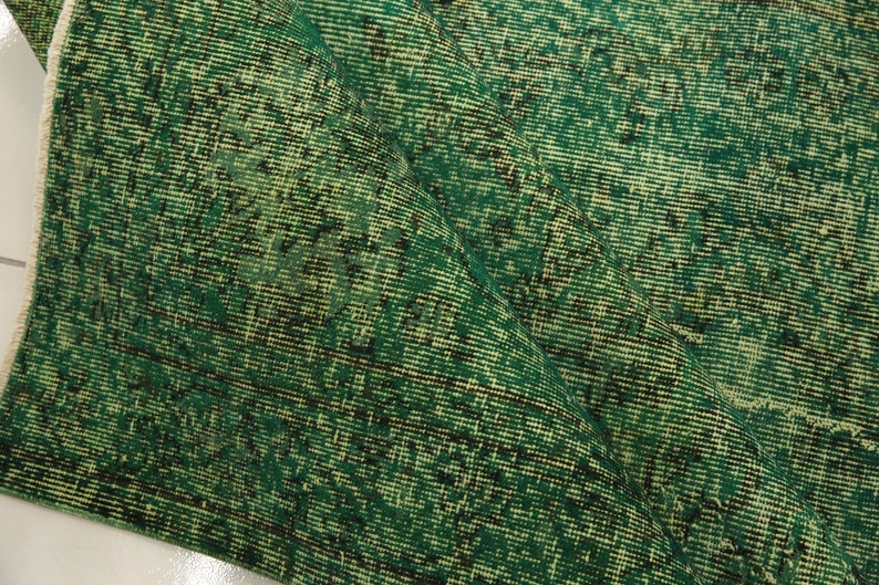 primitive rug, green handmade rug, floral rug, overdyed rug, dining table rug, turkish vintage rug, 5.4 x 8.7 ft, bohemian rug,