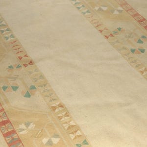 turkish oushak rug, earth tone rug, textured rug, handmade rug, vintage area rug, ethnic rug, 4.8x9.5 ft, living room rug, boho rug image 5