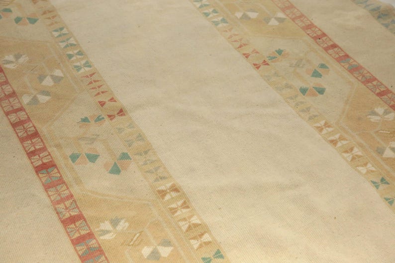 turkish oushak rug, earth tone rug, textured rug, handmade rug, vintage area rug, ethnic rug, 4.8x9.5 ft, living room rug, boho rug image 5