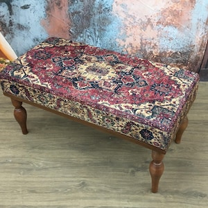Piano bench, Turkish bench, Upholstered bench, Vanity bench, Retro bench, Living room bench, Footstool bench, Office bench, Boho decor bench