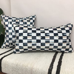 Check pillow cover, Retro pillow, Modern pillow, Hotel pillows, Euro sham cover, Pillow for bed, Farmhouse pillow, Sofa pillowcase, DCP 5045