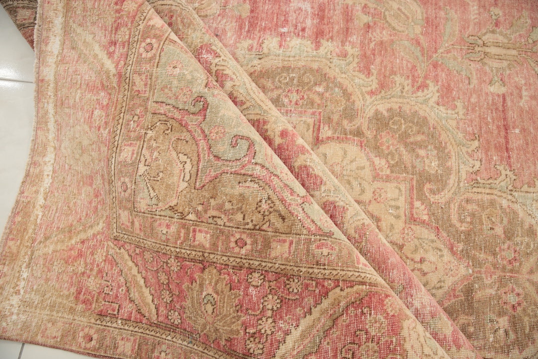 Sustainable Wool Rug, Antique Turkish Rug, Hall Rug, Retro Rug, Worn ...