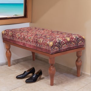 Ottoman for bedroom, End of bed bench, Dining table bench, Coffee bench, Upholstered bench, Footstool bench, Window bench, Retro bench