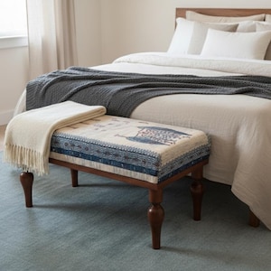 Bench for bedroom, Window bench, Farmhouse bench, Hallway bench, Footstool ottoman, Boho piano bench, Entry bench, Handmade furniture