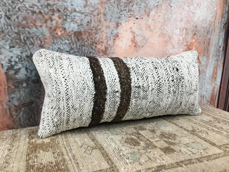 cozy pillow case, vintage rug pillow, handmade cushion, primitive pillow, unique gift, saloon decor, neck pillow cover, 12x26 pillow, DC 03