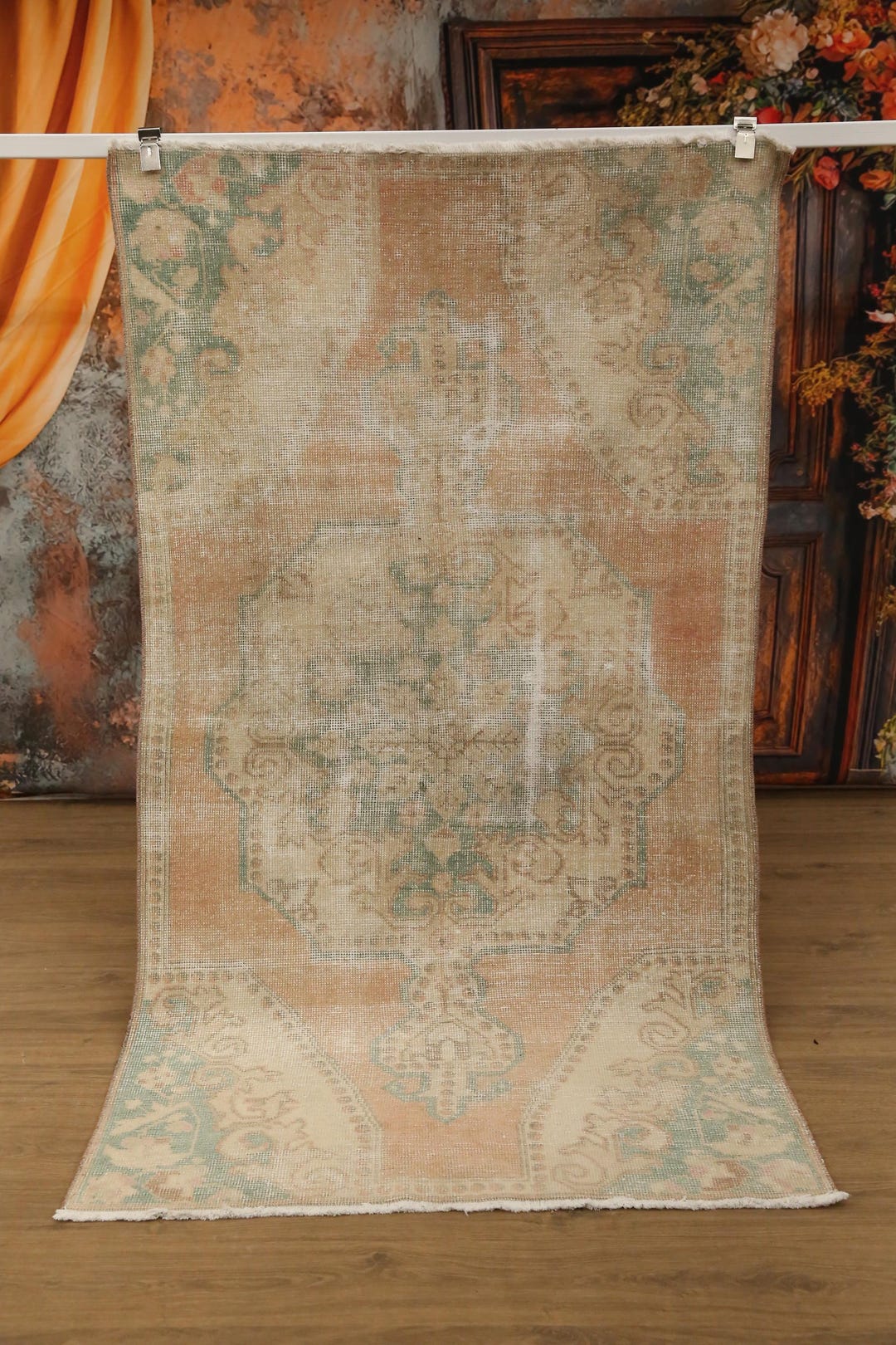 Salmon Color Rug Salmon Color Rug, Lovely Rug, Vintage Rug, Turkish Accent Rug, Entrance ...