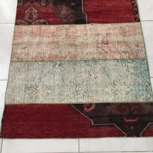 bohemian wool rug, multicolor rug, stair treads rug, aisle rug, turkish vintage rug, entryway rug, oushak rug, 3.1x11.2 ft, old rug, DC 2151
