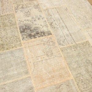 patchwork rug, faded woven rug, vintage large rug, new house gift, utility rug, turkish rug, 5.2x7.9 ft, handknotted rug, cool rug, DC 7248